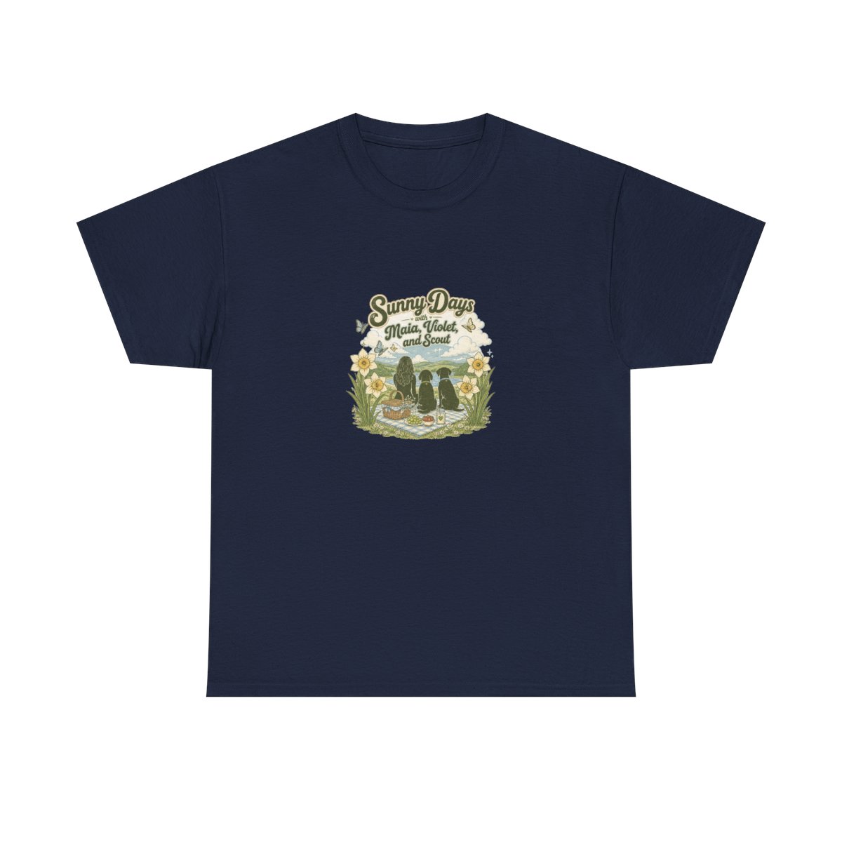 Maia Knight "Sunny Days with Maia, Violet, and Scout" Unisex Tee - alternate angle 5, merchandise
