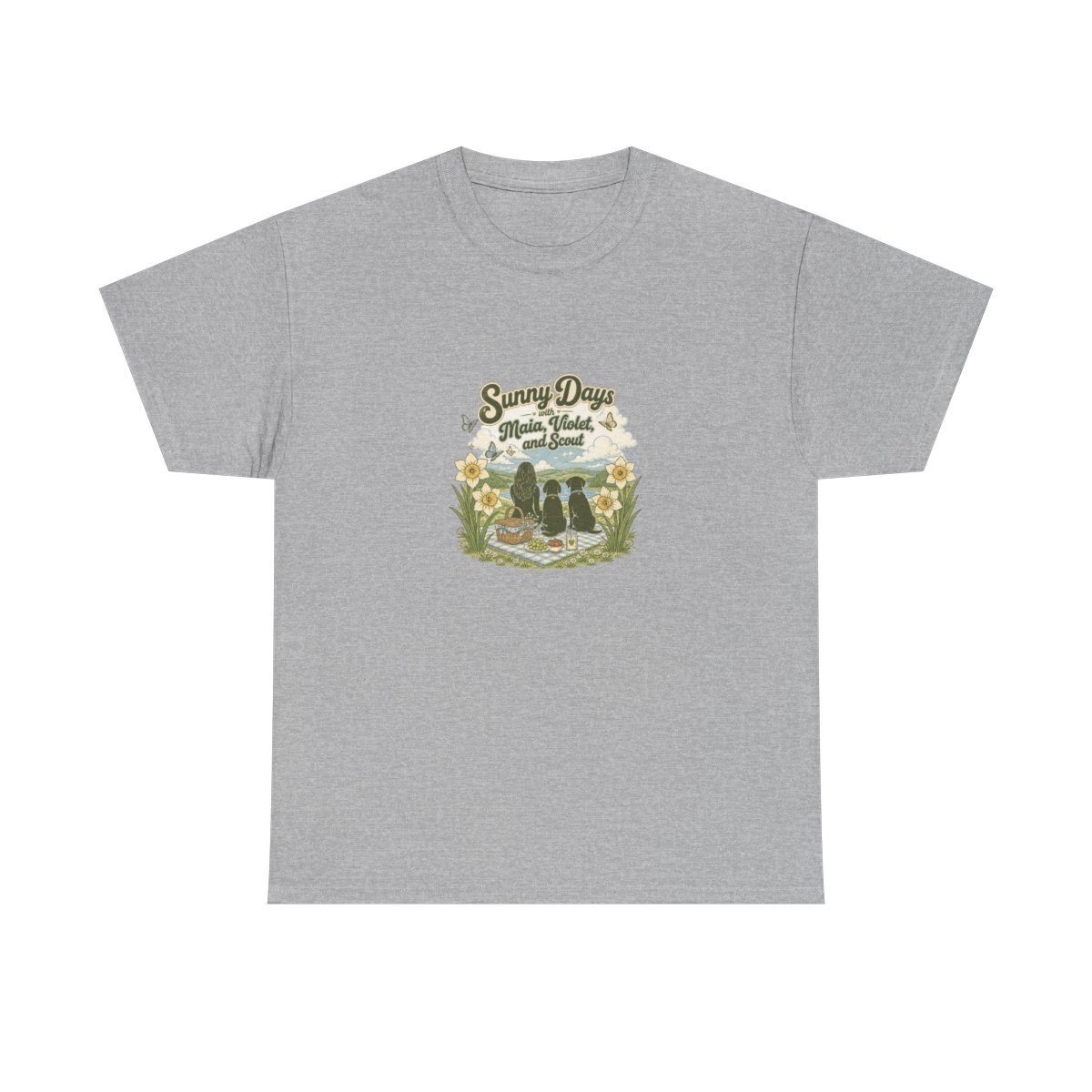 Maia Knight "Sunny Days with Maia, Violet, and Scout" Unisex Tee - alternate angle 4, merchandise
