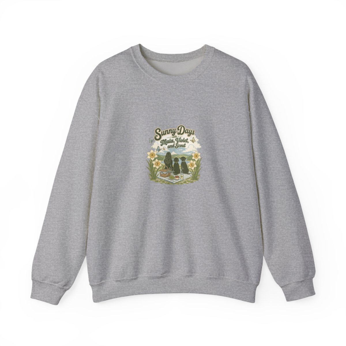 Maia Knight "Sunny Days with Maia, Violet, and Scout" Crewneck - alternate angle 2, merchandise