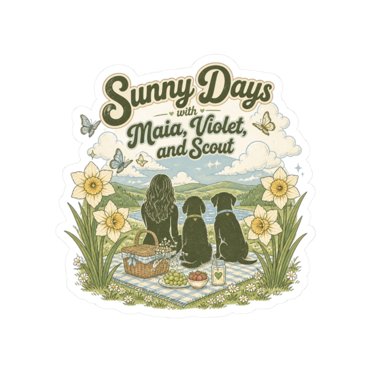Maia Knight "Sunny Days with Maia, Violet, and Scout" Sticker - Official Stickers merchandise