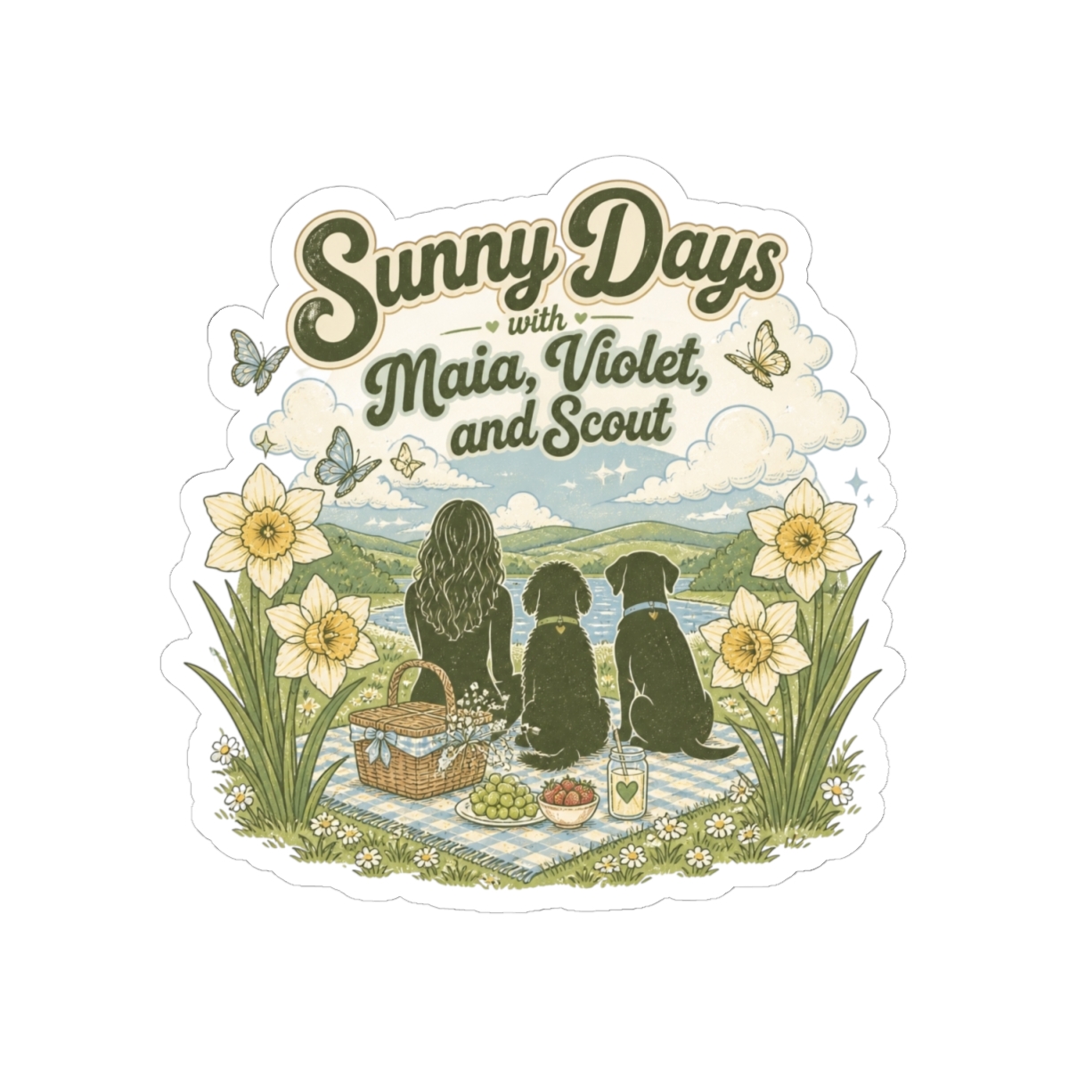 Maia Knight "Sunny Days with Maia, Violet, and Scout" Sticker - alternate angle 2, merchandise